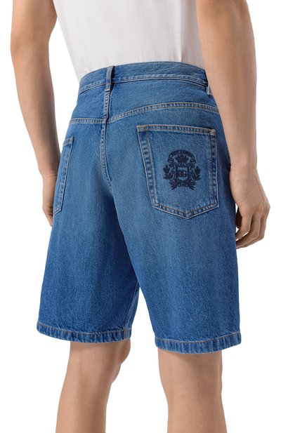 Джинсовые шорты DOLCE & GABBANA синего цвета по цене 98950 руб., арт. GWNXAZ/G80W2, фото 4 Джинсовые шорты DOLCE & GABBANA, арт. GWNXAZ/G80W2, фото 4