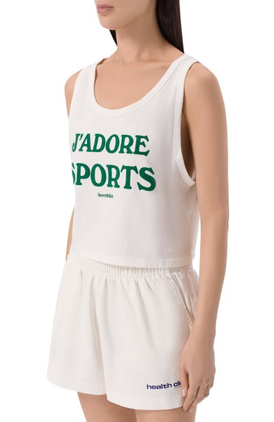 Хлопковая майка SPORTY AND RICH белого цвета по цене 12150 руб., арт. T012373702WH01, фото 3 Хлопковая майка SPORTY AND RICH, арт. T012373702WH01, фото 3