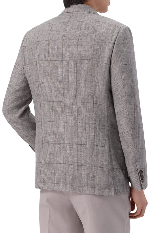 Пиджак изо льна и шерсти Corneliani 276018/2716318 Серый  276018/2716318 Фото 5