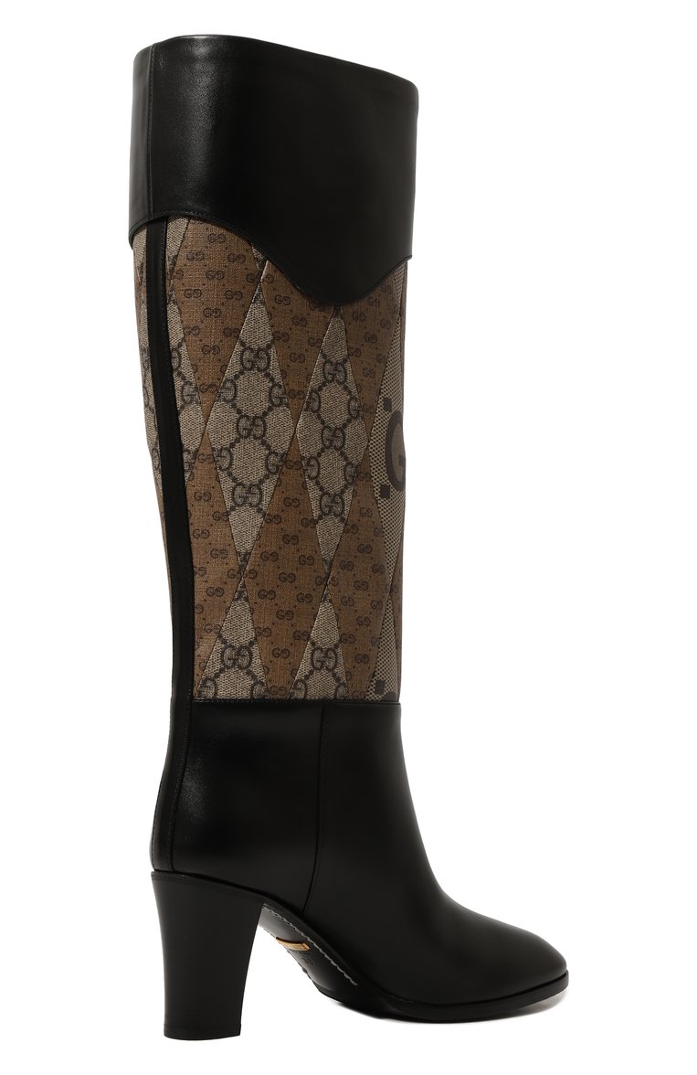Женские кожаные сапоги blondie GUCCI черного цвета, арт. 718258/AABAJ | Фото 5 (Высота голенища: Средние; Материал внутренний: Натуральная кожа; Каблук высота: Средний; Подошва: Плоская; Каблук тип: Устойчивый; Материал утеплителя: Без утеплителя; Материал внешний: Натуральная кожа)