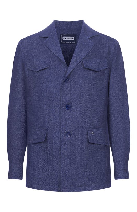 Льняная куртка-рубашка Stefano Ricci SP008166/VT0002 Синий SP008166/VT0002