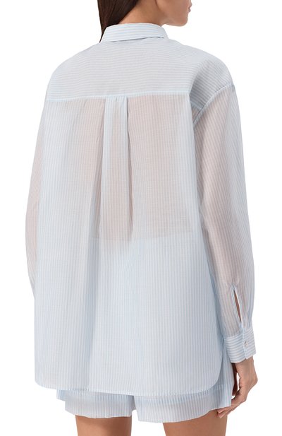 Рубашка из хлопка и шелка 12 STOREEZ голубого цвета по цене 16000 руб., арт. 132624, фото 4 Рубашка из хлопка и шелка 12 STOREEZ, арт. 132624, фото 4