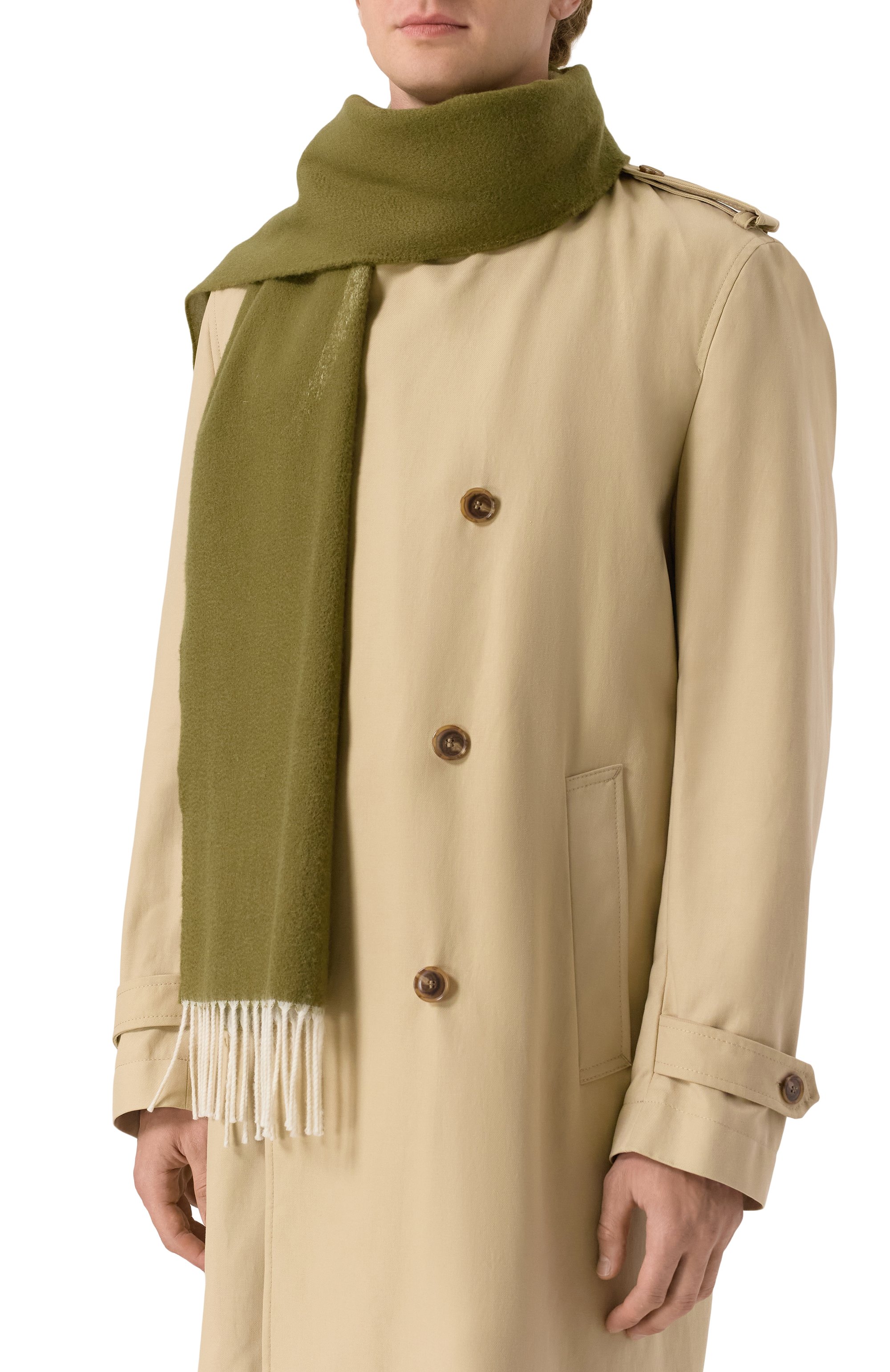 Шарф из кашемира и шерсти KITON хаки цвета по цене 106000 руб., арт. USCIACK0201F08, фото 2 Шарф из кашемира и шерсти KITON, арт. USCIACK0201F08, фото 2