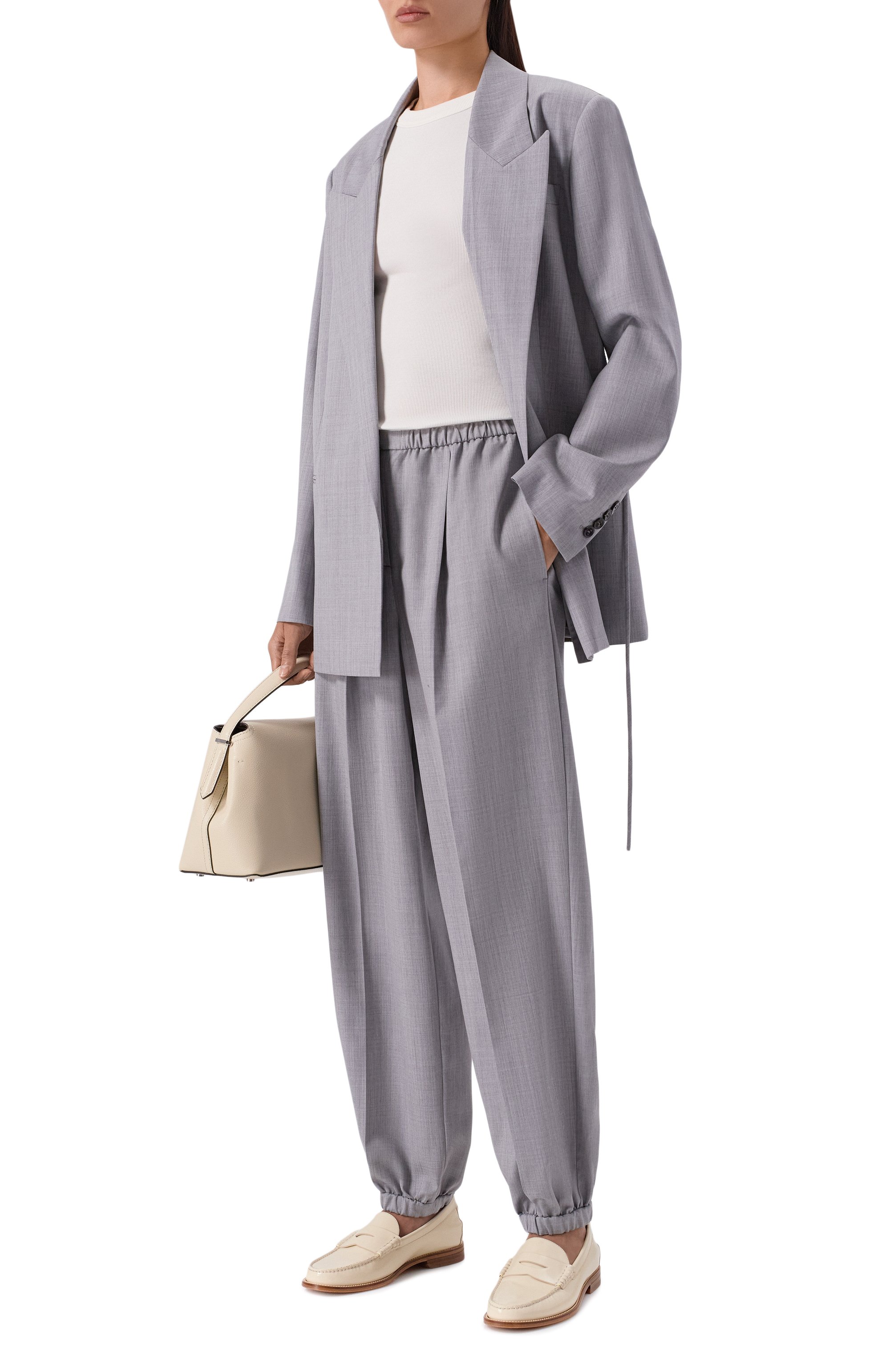 Комбинированный жакет 12 STOREEZ серого цвета по цене 29000 руб., арт. 136463, фото 2 Комбинированный жакет 12 STOREEZ, арт. 136463, фото 2