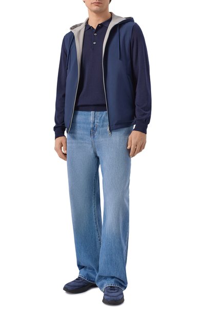 Замшевые кроссовки bounce SANTONI темно-синего цвета по цене 93150 руб., арт. MBBG22207NEETS0G, фото 2 Замшевые кроссовки bounce SANTONI, арт. MBBG22207NEETS0G, фото 2