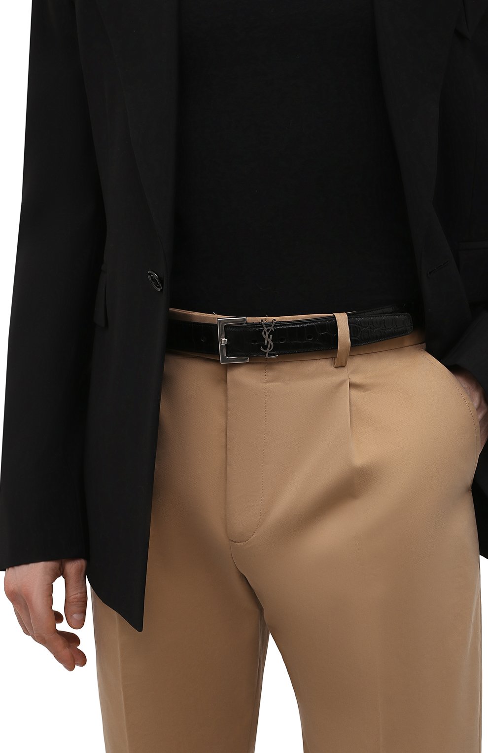 Кожаный ремень SAINT LAURENT, арт. 634440/DZE0E, фото 2