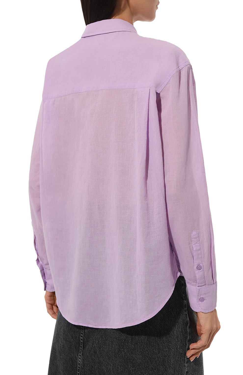 Хлопковая рубашка 7 FOR ALL MANKIND сиреневого цвета по цене 22800 руб., арт. JSFL5680LA, фото 4 Хлопковая рубашка 7 FOR ALL MANKIND, арт. JSFL5680LA, фото 4