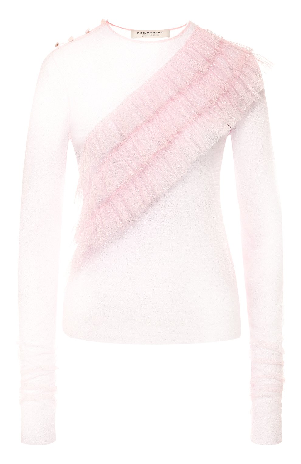 Блузка PHILOSOPHY DI LORENZO SERAFINI розового цвета по цене 23550 руб., арт. A0208/7138, фото 1 Блузка PHILOSOPHY DI LORENZO SERAFINI, арт. A0208/7138, фото 1