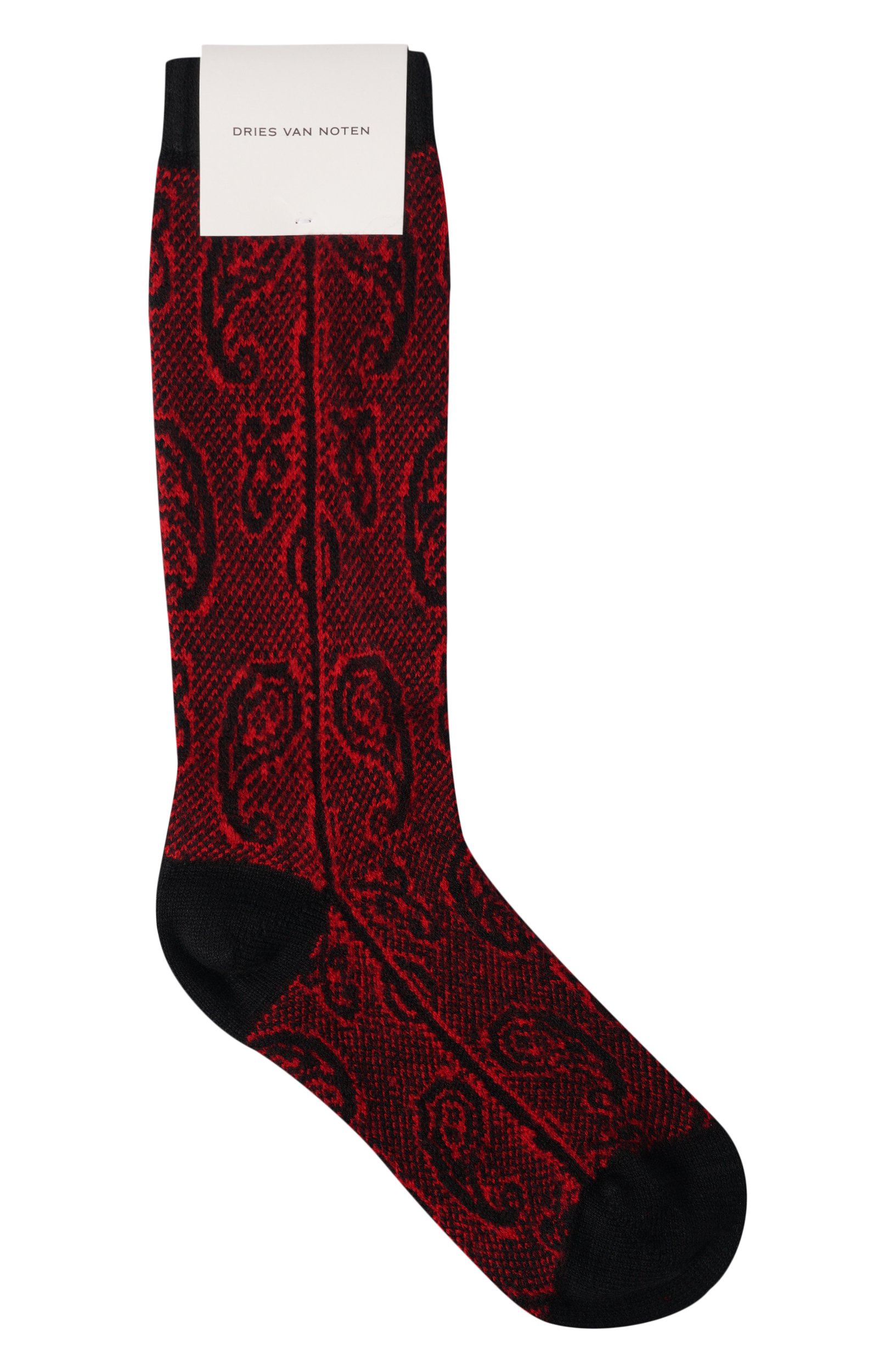 Шерстяные носки DRIES VAN NOTEN красного цвета по цене 20850 руб., арт. 131901/4750, фото 1 Шерстяные носки DRIES VAN NOTEN, арт. 131901/4750, фото 1