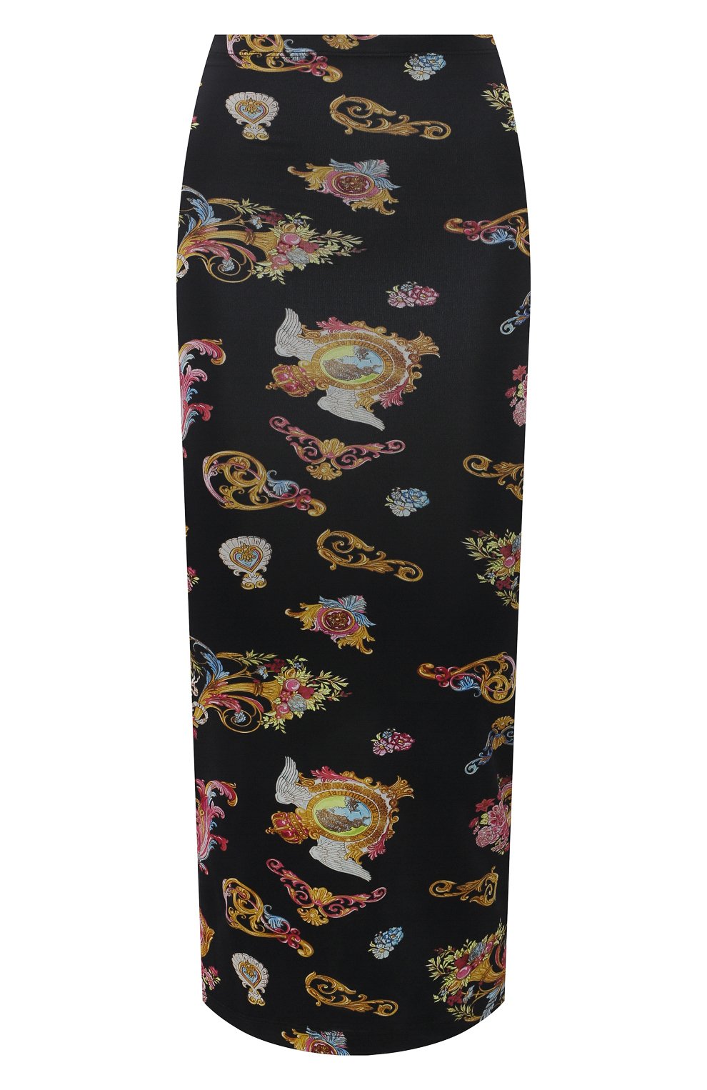 Юбка из вискозы VERSACE JEANS COUTURE черного цвета по цене 21400 руб., арт. A9HWA330-WDP816/S0020, фото 1 Юбка из вискозы VERSACE JEANS COUTURE, арт. A9HWA330-WDP816/S0020, фото 1