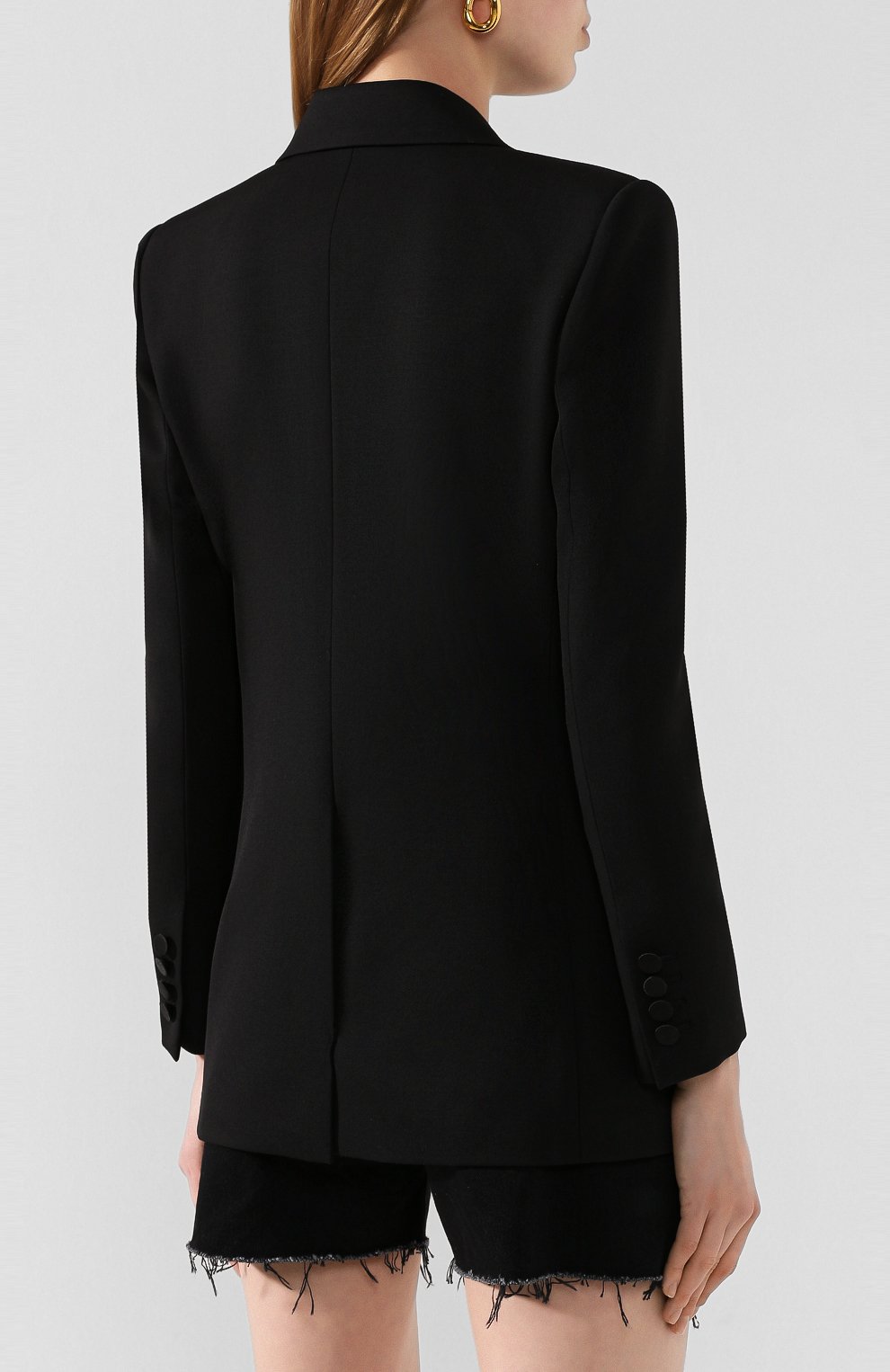 Шерстяной жакет SAINT LAURENT черного цвета по цене 331500 руб., арт. 618771/Y512W, фото 4 Шерстяной жакет SAINT LAURENT, арт. 618771/Y512W, фото 4