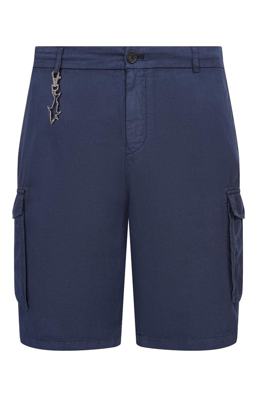 Шорты из хлопка и льна Paul&Shark 26414035/62-64 Синий 26414035/62-64
