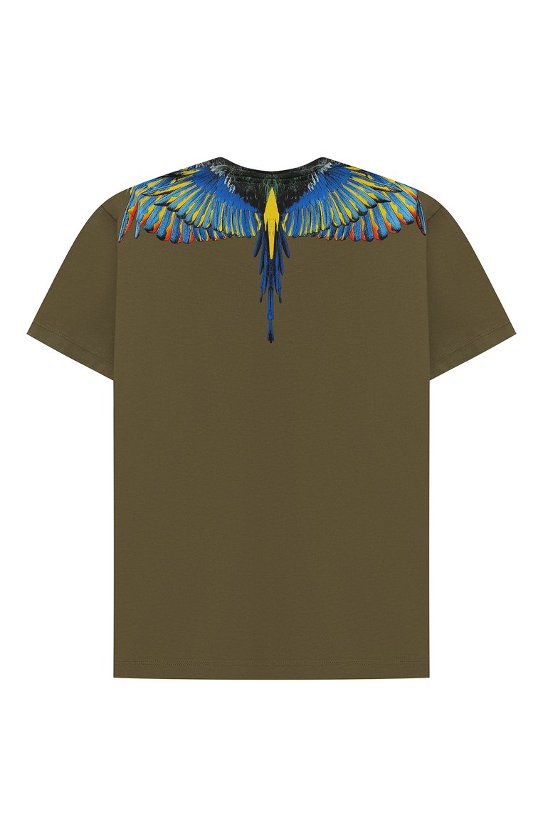 Детская хлопковая футболка MARCELO BURLON KIDS OF MILAN хаки цвета, арт. CBAA002F21JER008 | Фото 2 (Материал внешний: Хлопок; Рукава: Короткие; Мальчики Кросс-КТ: Футболка-одежда; Материал сплава: Проставлено; Драгоценные камни: Проставлено; Ростовка одежда: 10 - 11 лет | 140 - 146см, 6 лет | 116 см, 8 лет | 128 см)