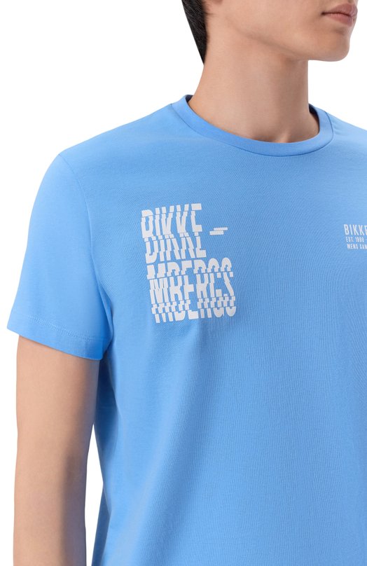 Хлопковая футболка Dirk Bikkembergs BMT1583 Голубой  BMT1583 Фото 5