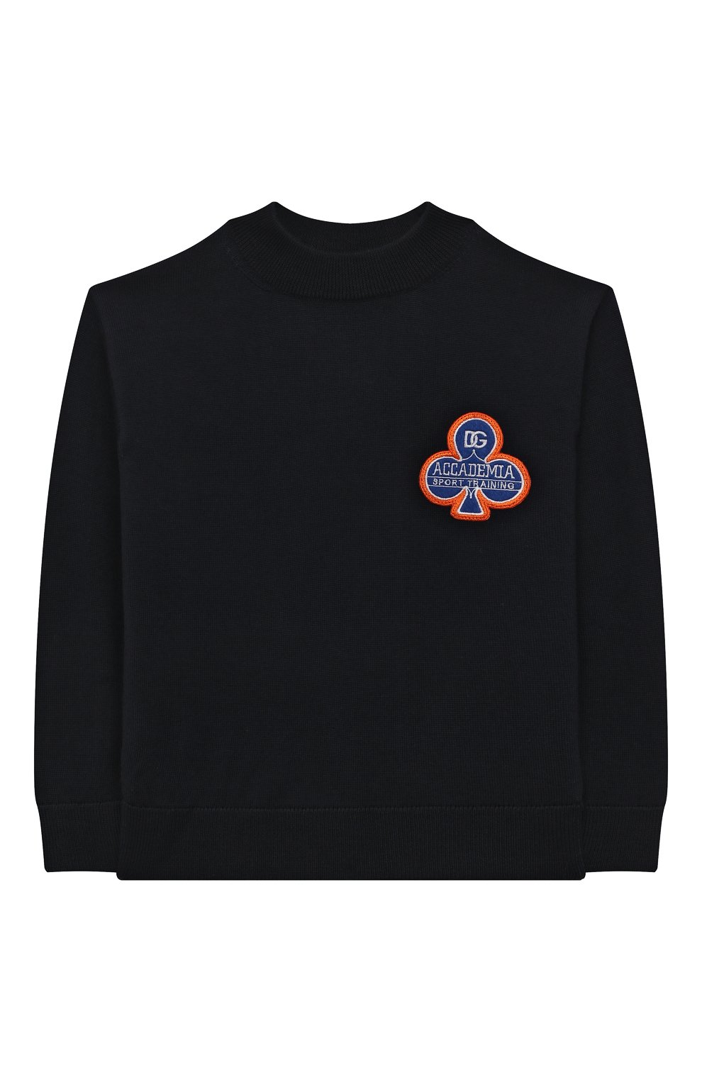 Шерстяной пуловер DOLCE & GABBANA синего цвета по цене 37900 руб., арт. L4KWE1/JCVF6/8-14, фото 1 Шерстяной пуловер DOLCE & GABBANA, арт. L4KWE1/JCVF6/8-14, фото 1