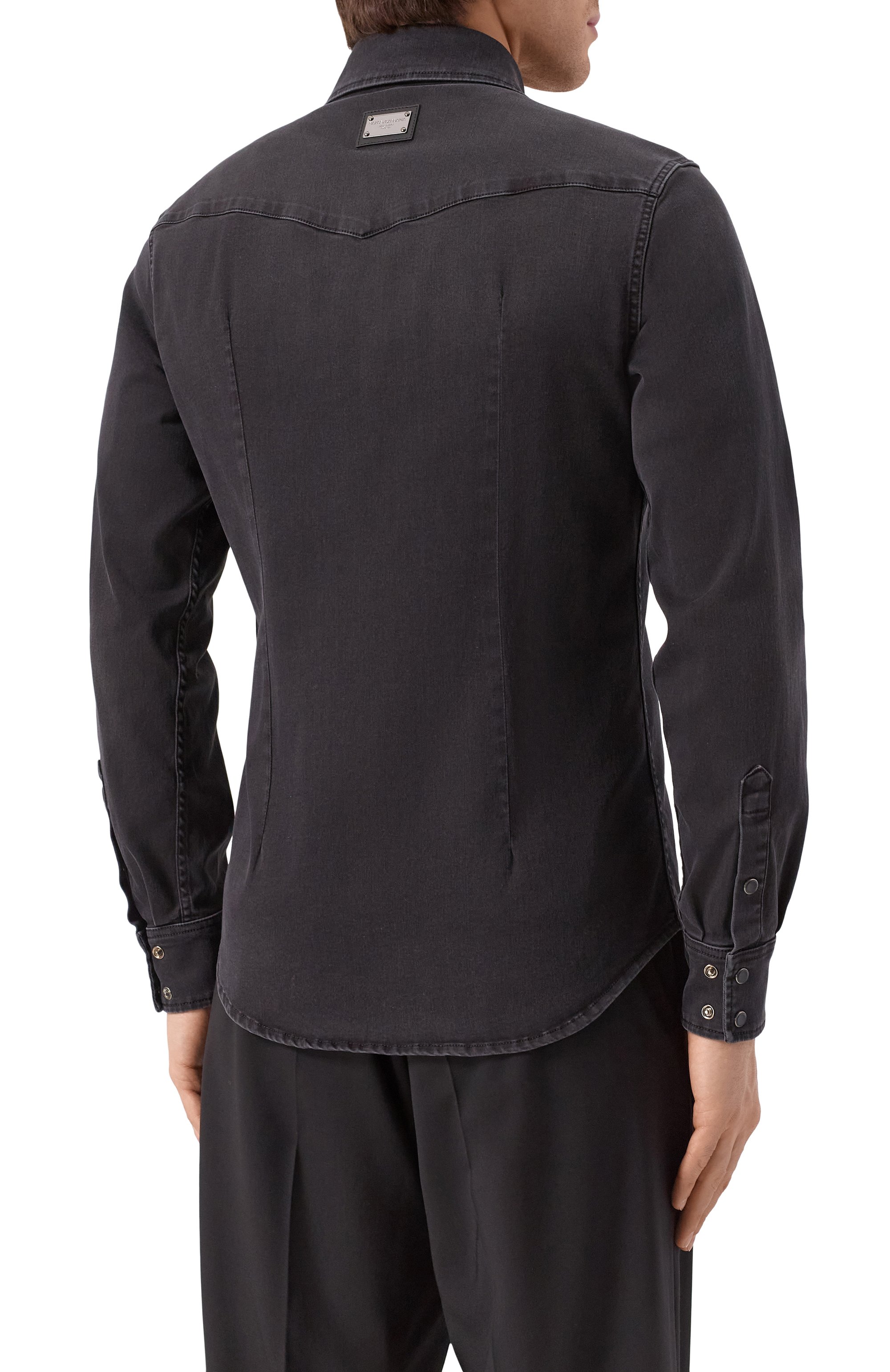 Джинсовая рубашка DOLCE & GABBANA темно-серого цвета по цене 99500 руб., арт. G5JC8D/G8HW4, фото 4 Джинсовая рубашка DOLCE & GABBANA, арт. G5JC8D/G8HW4, фото 4