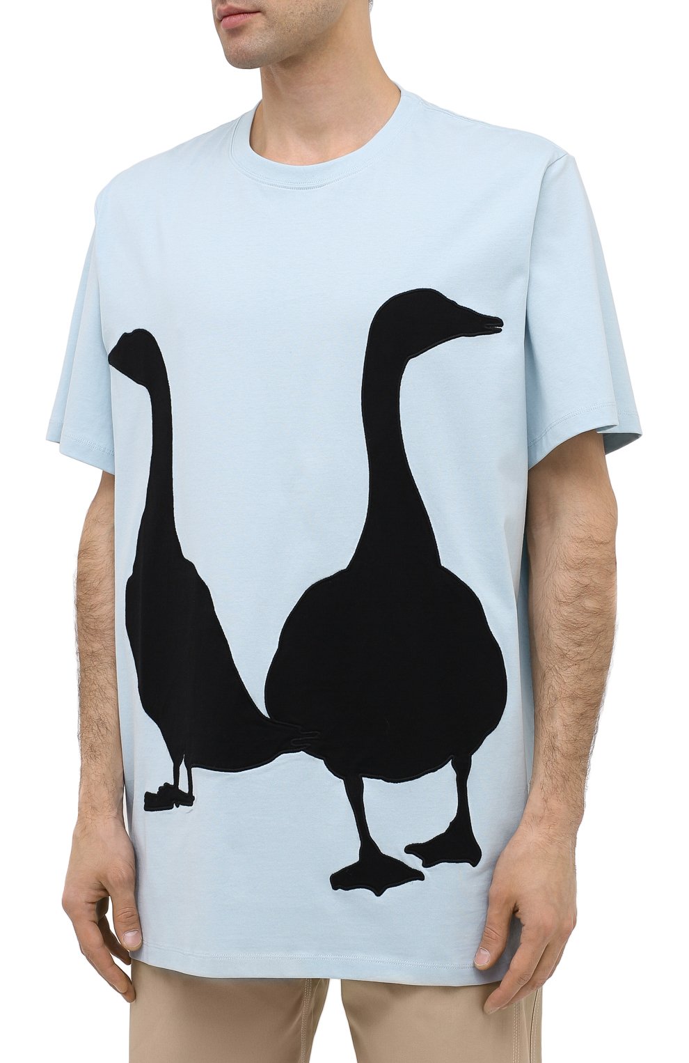 Хлопковая футболка LOEWE голубого цвета по цене 45150 руб., арт. H526341XB3, фото 3 Хлопковая футболка LOEWE, арт. H526341XB3, фото 3