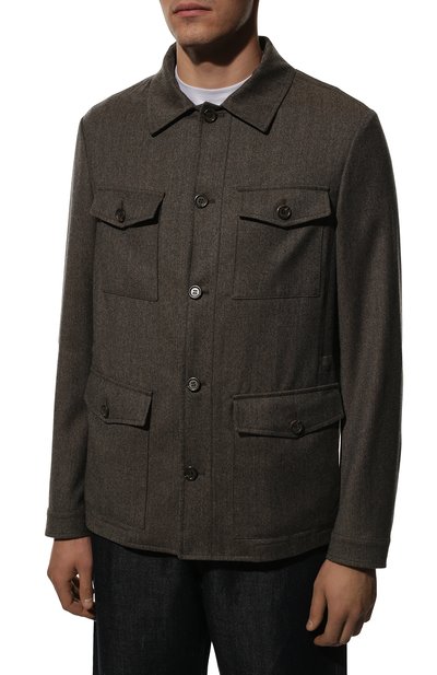 Шерстяная куртка CANALI серого цвета по цене 147500 руб., арт. 030347/SR01809, фото 3 Шерстяная куртка CANALI, арт. 030347/SR01809, фото 3