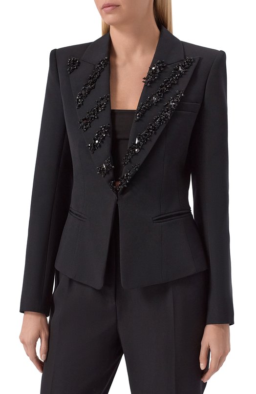 Шерстяной жакет Balmain FF0SE175/PD22 Чёрный  FF0SE175/PD22 Фото 3