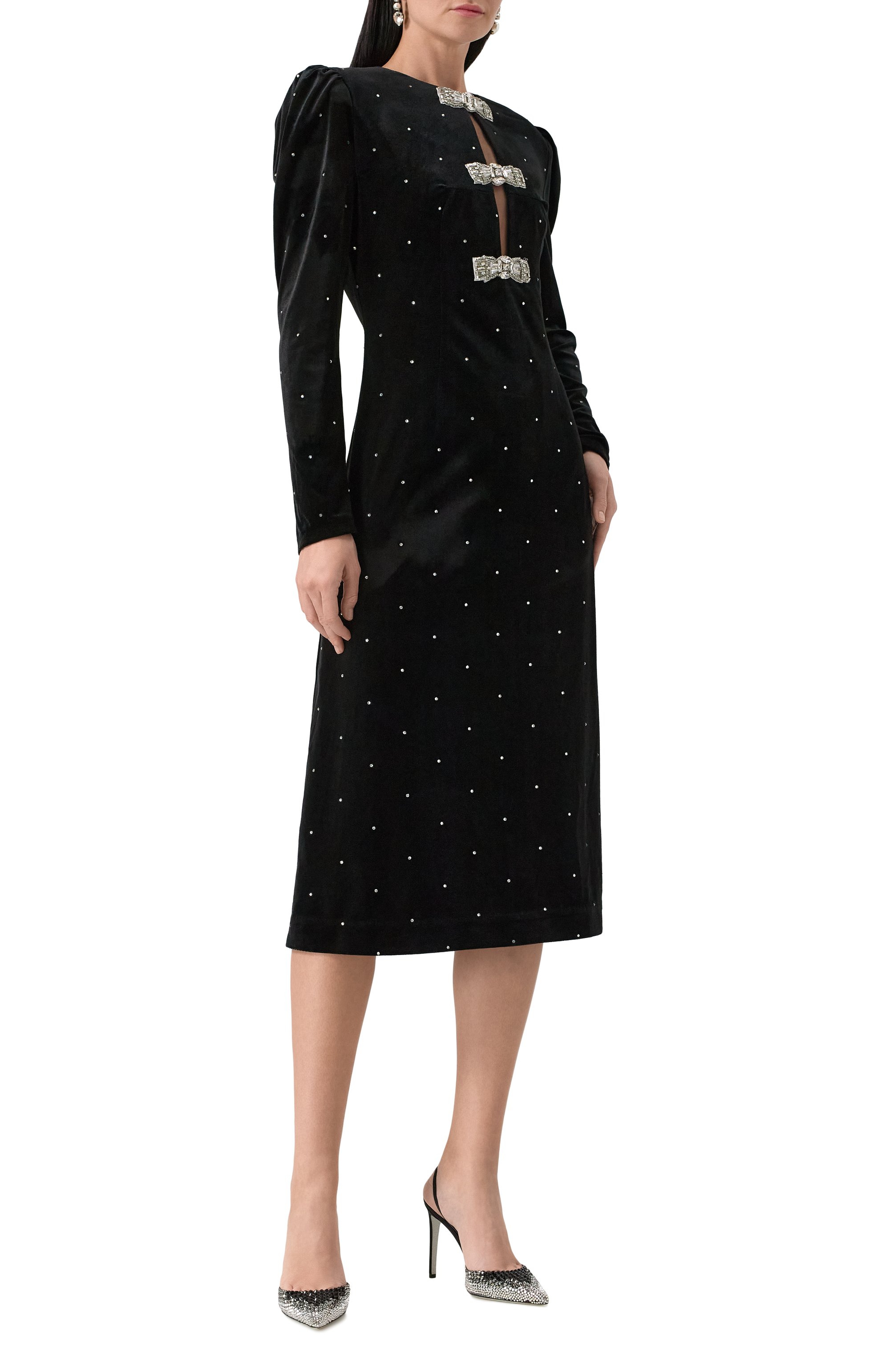Бархатное платье с отделкой стразами BOTROIS, арт. SKU5114154362, фото 3