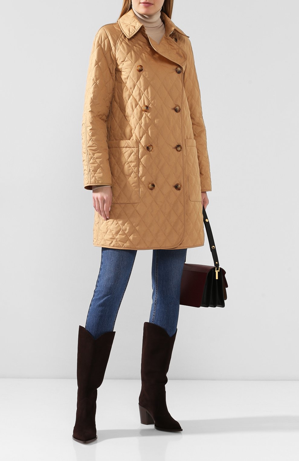 Двубортное пальто tything BURBERRY бежевого цвета по цене 132000 руб., арт. 8021055, фото 2 Двубортное пальто tything BURBERRY, арт. 8021055, фото 2