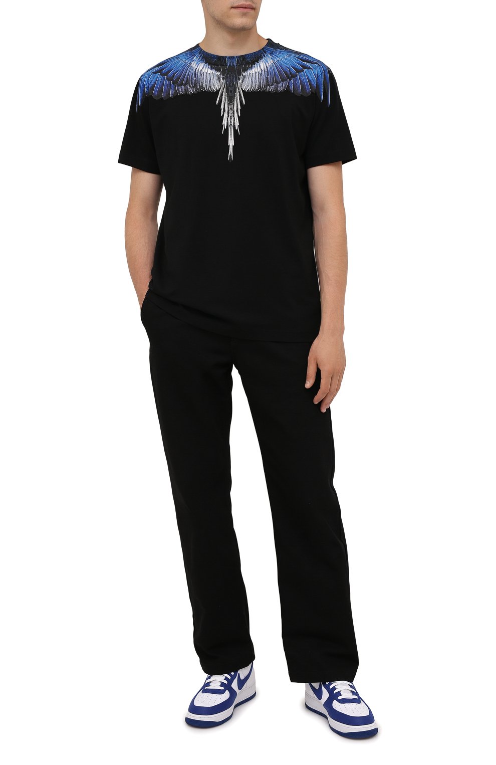 Хлопковая футболка MARCELO BURLON черного цвета по цене 24450 руб., арт. CMAA018F21JER001, фото 2 Хлопковая футболка MARCELO BURLON, арт. CMAA018F21JER001, фото 2