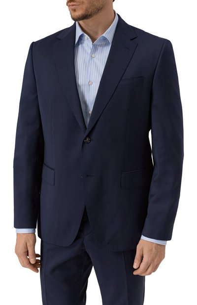 Шерстяной костюм BOSS темно-синего цвета по цене 89950 руб., арт. 50546070, фото 4 Шерстяной костюм BOSS, арт. 50546070, фото 4