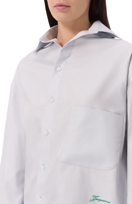 Хлопковая рубашка Jacquemus 25E251SH086/1726 Серый  25E251SH086/1726 Фото 5