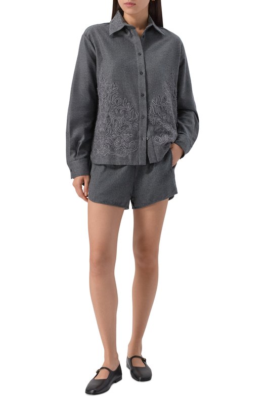 Хлопковые шорты Ermanno Scervino D474P301XQH Серый  D474P301XQH Фото 2