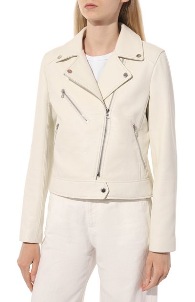 Кожаная куртка MASLOV молочного цвета по цене 187000 руб., арт. K09, фото 3 Кожаная куртка MASLOV, арт. K09, фото 3