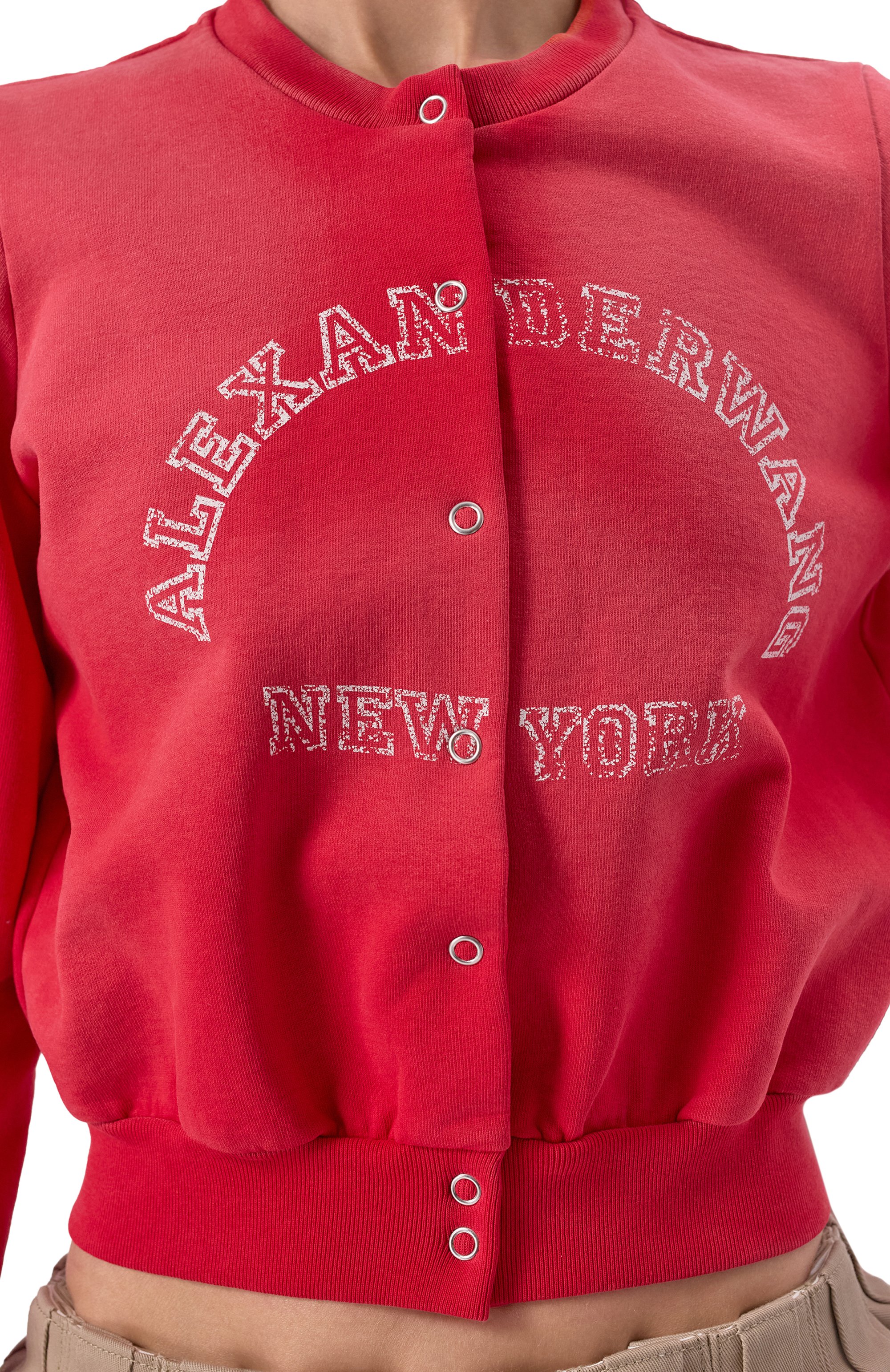 Хлопковая толстовка ALEXANDERWANG.T красного цвета по цене 59150 руб., арт. 4CC2251555, фото 5 Хлопковая толстовка ALEXANDERWANG.T, арт. 4CC2251555, фото 5