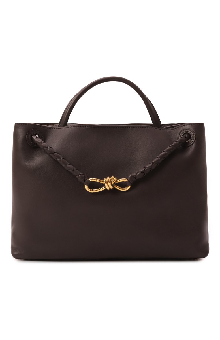 Женская сумка andiamo BOTTEGA VENETA коричневого цвета, арт. 810214 V4O92 | Фото 1 (Материал: Натуральная кожа; Размер: large)