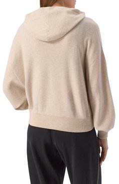 Женский кардиган из шерсти и кашемира BRUNELLO CUCINELLI бежевого цвета, арт. M16244706 | Фото 4 (Длина (для топов): Стандартные; Материал внешний: Шерсть, Кашемир; Рукава: Длинные; Женское Кросс-КТ: Кардиган-одежда, кардиган-трикотаж; Стили: Спорт-шик; Застежка: Молния)