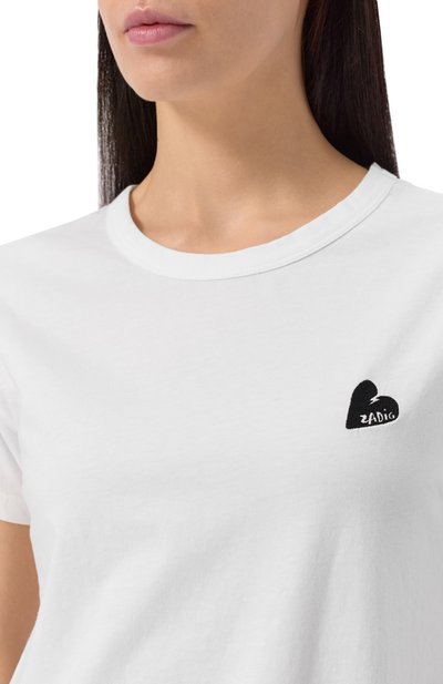Хлопковая футболка ZADIG AND VOLTAIRE, арт. JWTS02781, фото 5