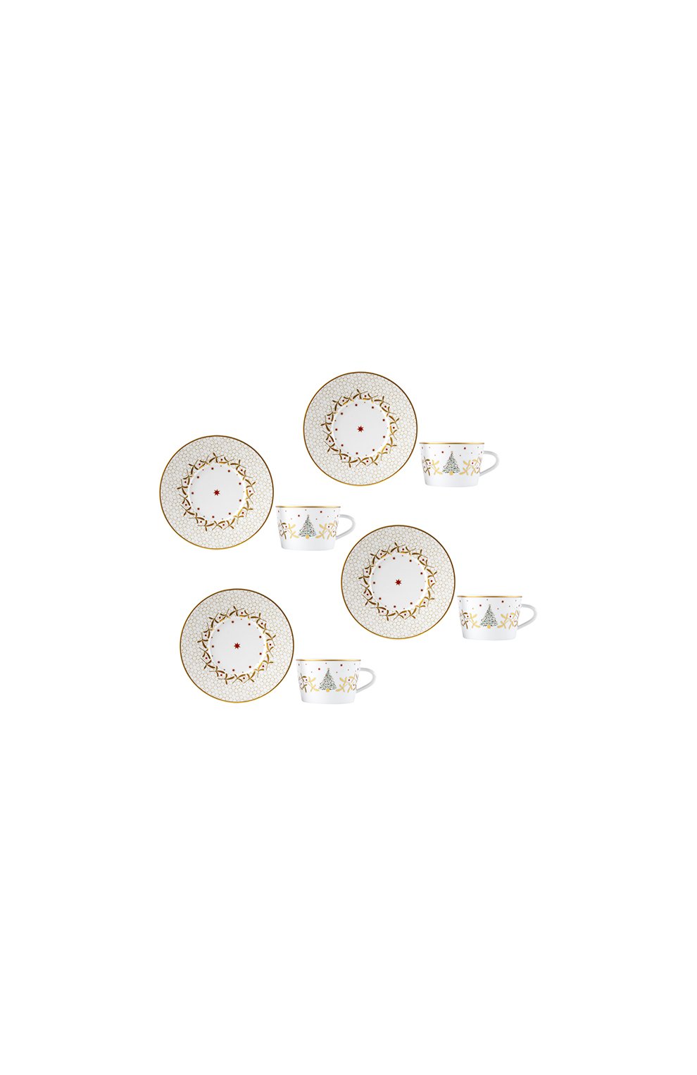 Набор noel blanc из четырех чайных чашек с блюдцами BERNARDAUD, арт. 1916/22666, фото 1