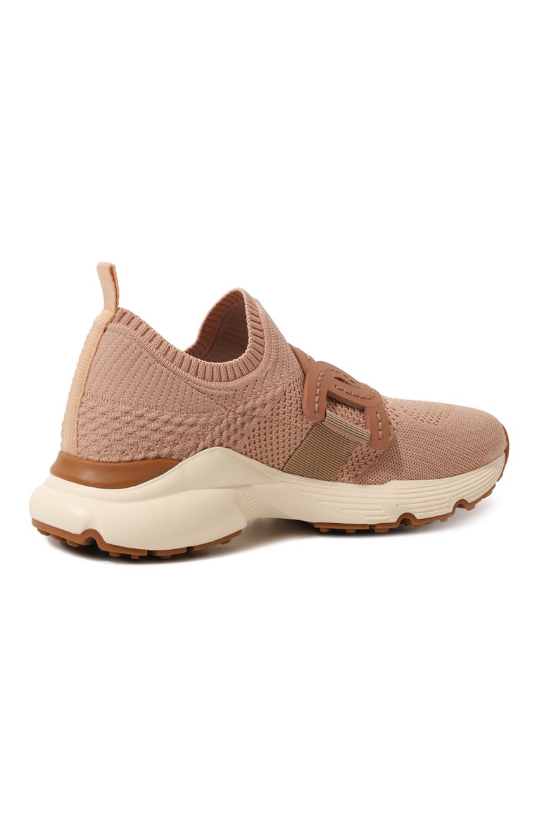 Женские текстильные кроссовки kate TOD’S бежевого цвета, арт. XXW54C0EM60SKM | Фото 5 (Материал внутренний: Текстиль; Материал внешний: Текстиль; Подошва: Платформа; Материал утеплителя: Без утеплителя; Стили: Кэжуэл; Кросс-КТ: Низкие)
