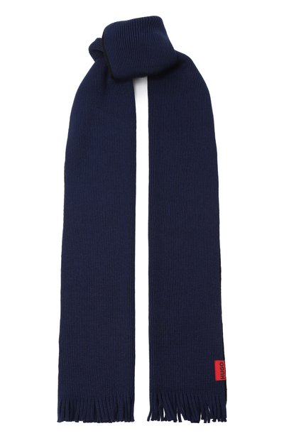 Комплект из шапки и шарфа HUGO темно-синего цвета по цене 13200 руб., арт. 50517757, фото 5 Комплект из шапки и шарфа HUGO, арт. 50517757, фото 5