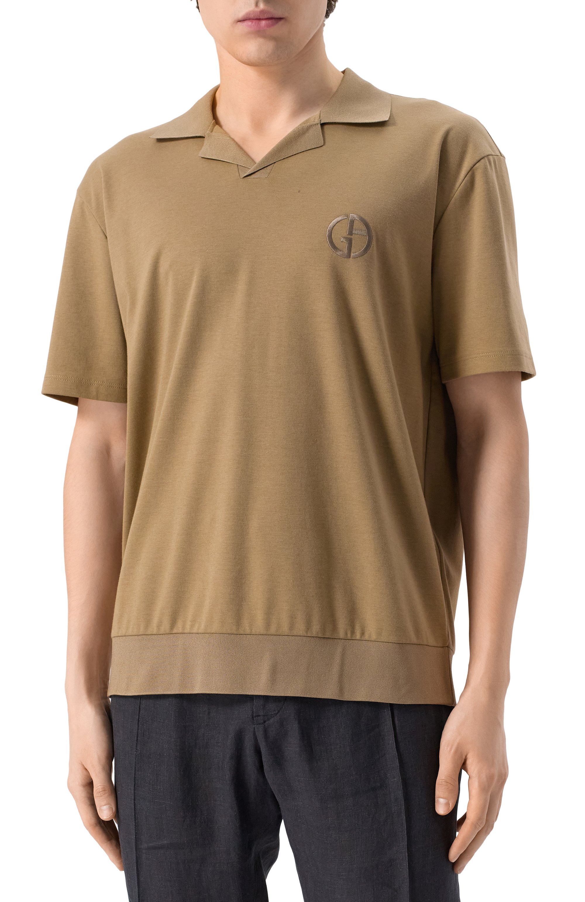 Поло из хлопка и кашемира GIORGIO ARMANI, арт. GM001244/TE11706, фото 3