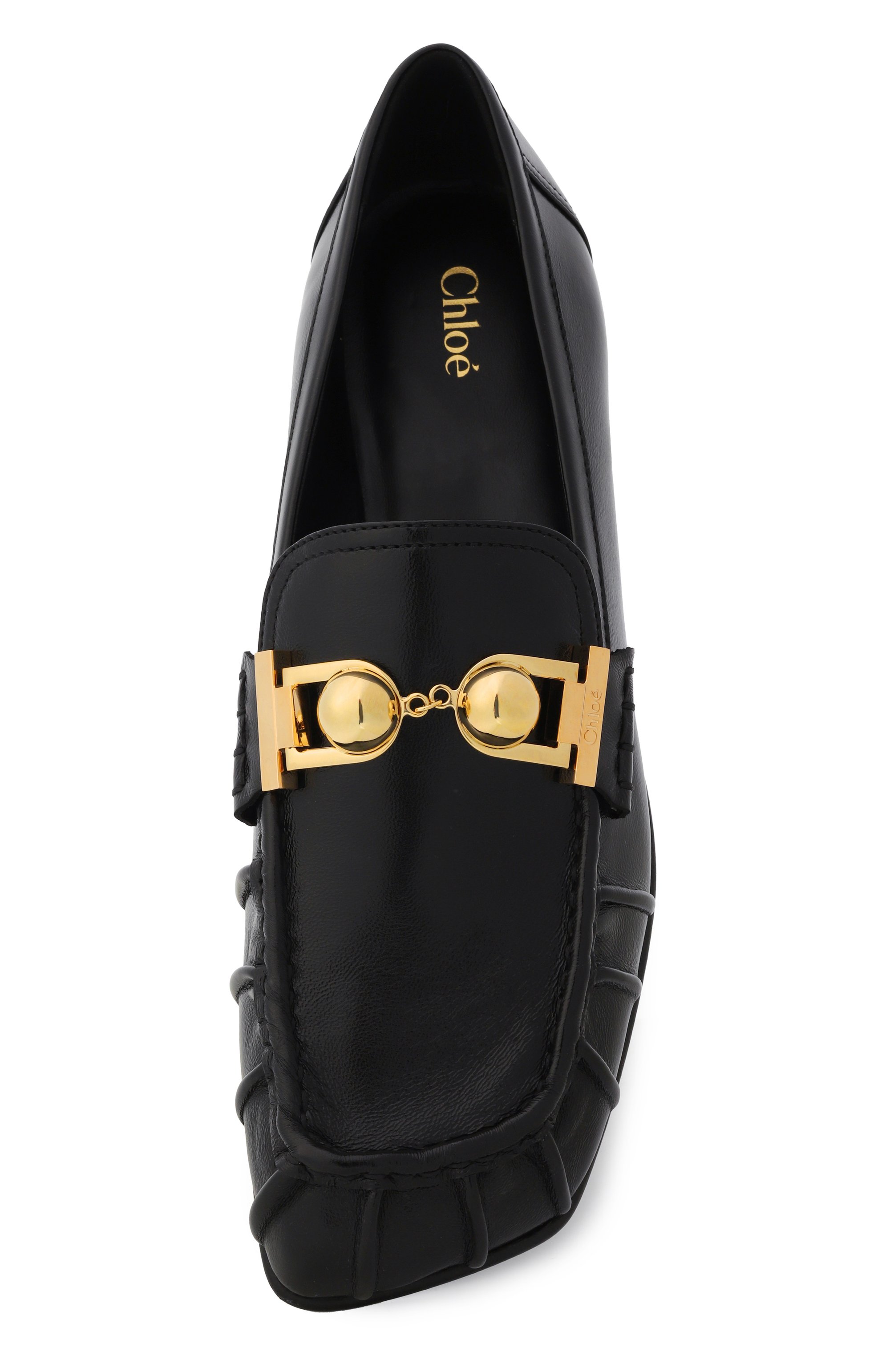 Кожаные лоферы miles CHLOÉ черного цвета по цене 116000 руб., арт. CHC25S08LQP, фото 6 Кожаные лоферы miles CHLOÉ, арт. CHC25S08LQP, фото 6