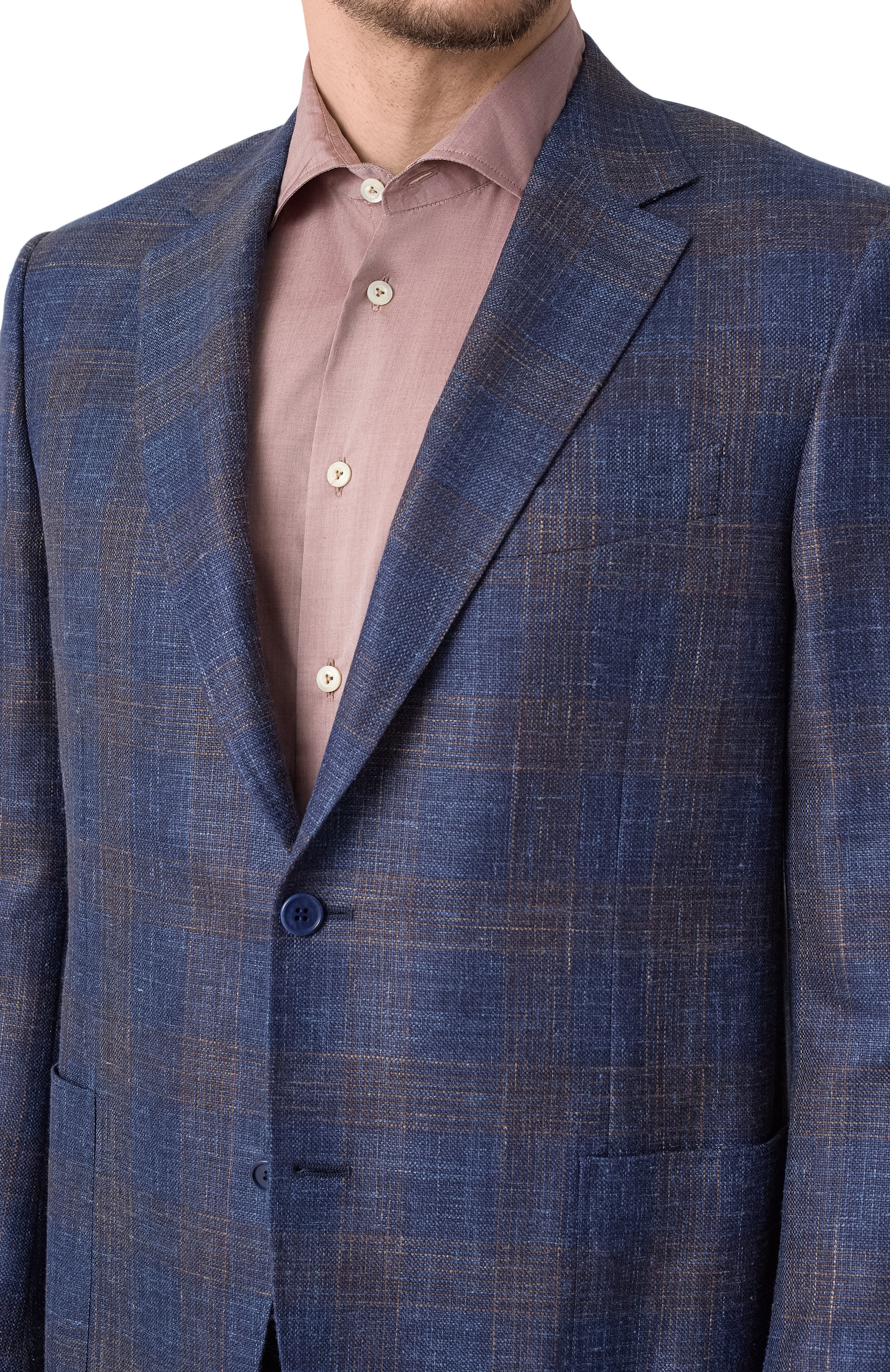 Пиджак из шерсти и шелка CANALI синего цвета по цене 263500 руб., арт. 21288-CF02007, фото 7 Пиджак из шерсти и шелка CANALI, арт. 21288-CF02007, фото 7