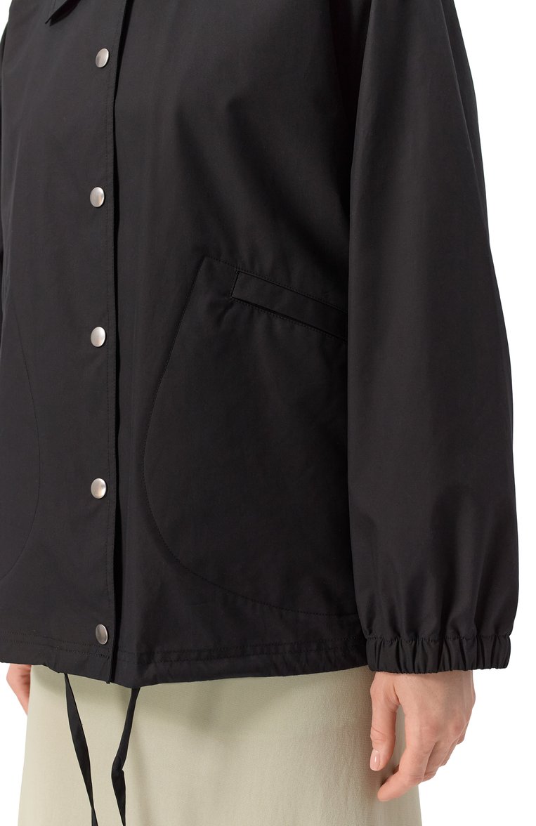 Женская хлопковая куртка JIL SANDER черного цвета, арт. J04AM0001-J45026 | Фото 5 (Материал внешний: Хлопок; Рукава: Длинные; Длина (верхняя одежда): Короткие; Кросс-КТ: Куртка, Легкие; Стили: Минимализм)