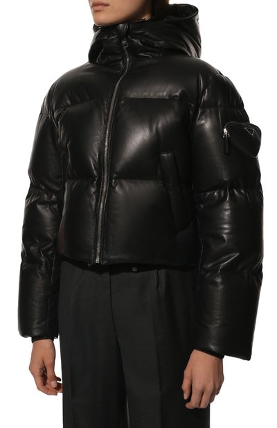 Кожаный пуховик PRADA, арт. 58A090-08P-F0002, фото 3