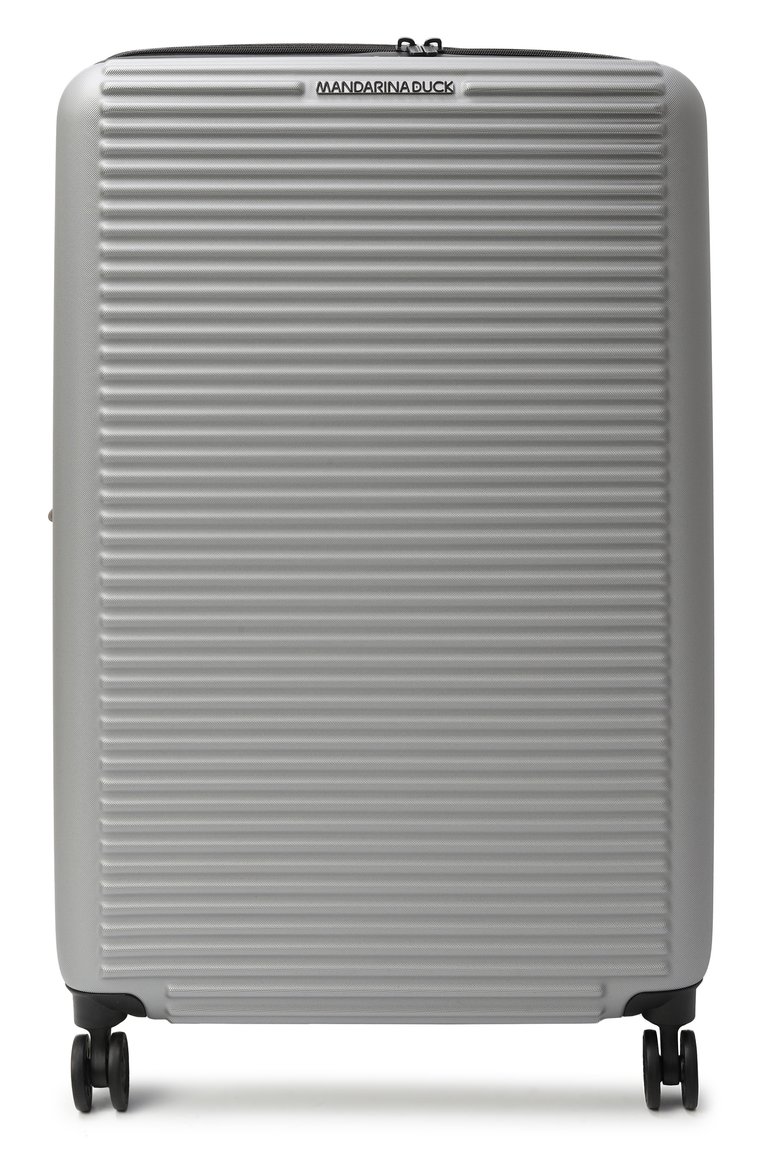 Женский чемодан tank case large MANDARINA DUCK серебряного цвета, арт. FSV24-002 | Фото 1 (Материал: Пластик; Размер: large; Автоматизация состава: Проставлено; Автоматизация ТО: Проставлено)