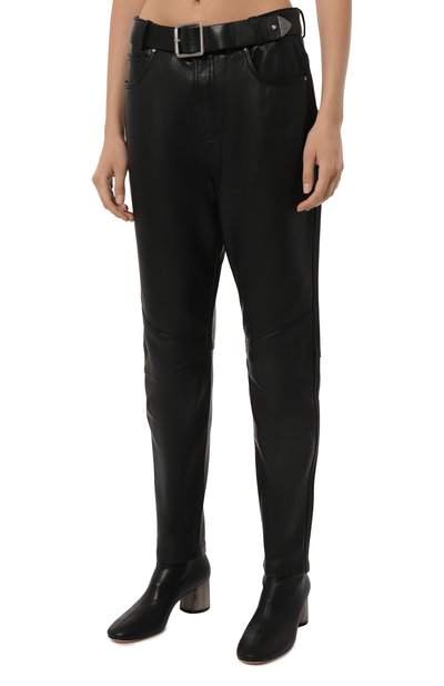 Кожаные брюки PINKO черного цвета по цене 52900 руб., арт. 103896/A21L, фото 3 Кожаные брюки PINKO, арт. 103896/A21L, фото 3