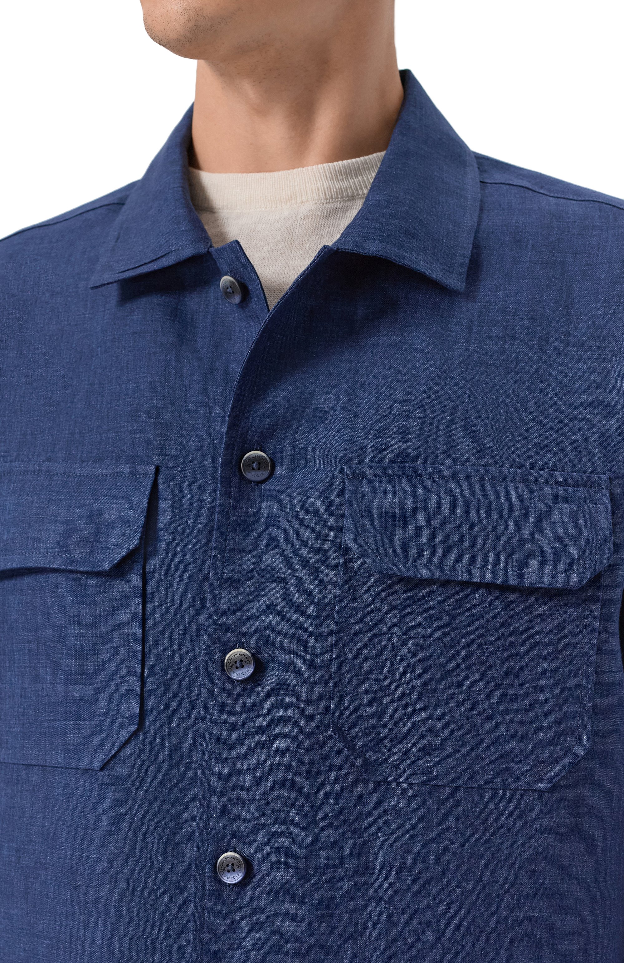 Льняная рубашка CAPOBIANCO, арт. 20M515.LL00., фото 5