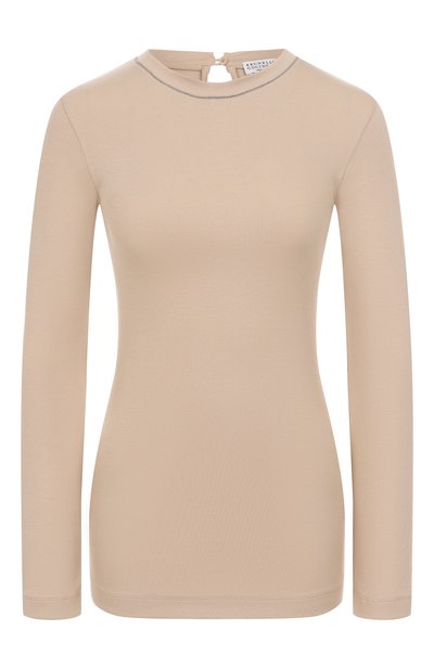 Женская хлопковый лонгслив BRUNELLO CUCINELLI, арт. MPTC8BJ300
