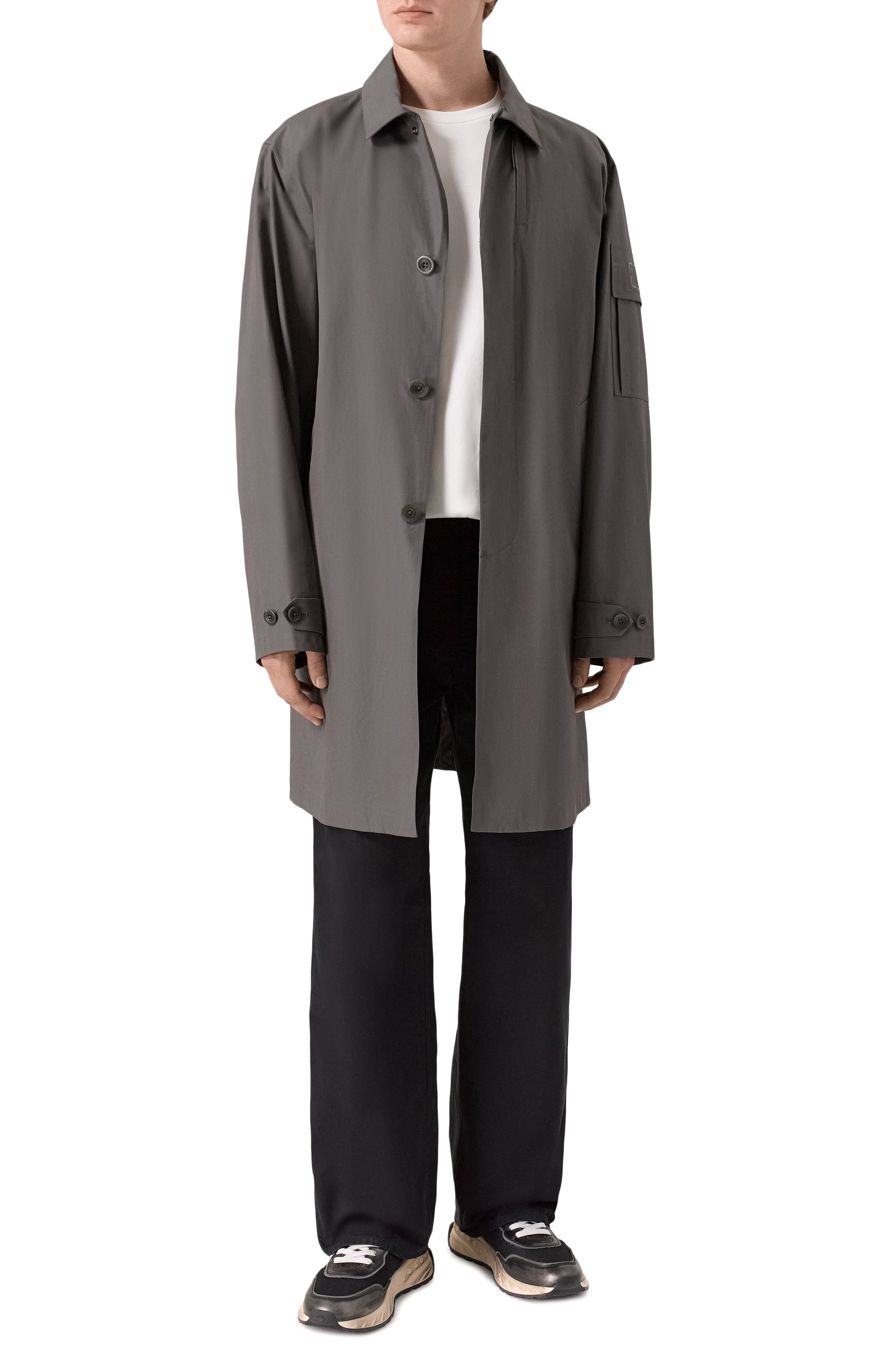 Хлопковый плащ C.P. COMPANY темно-серого цвета по цене 99250 руб., арт. 20CL0W004A/110542A, фото 2 Хлопковый плащ C.P. COMPANY, арт. 20CL0W004A/110542A, фото 2