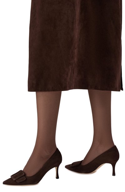 Замшевые туфли MANOLO BLAHNIK темно-коричневого цвета по цене 104500 руб., арт. 219-0373/SUE, фото 3 Замшевые туфли MANOLO BLAHNIK, арт. 219-0373/SUE, фото 3