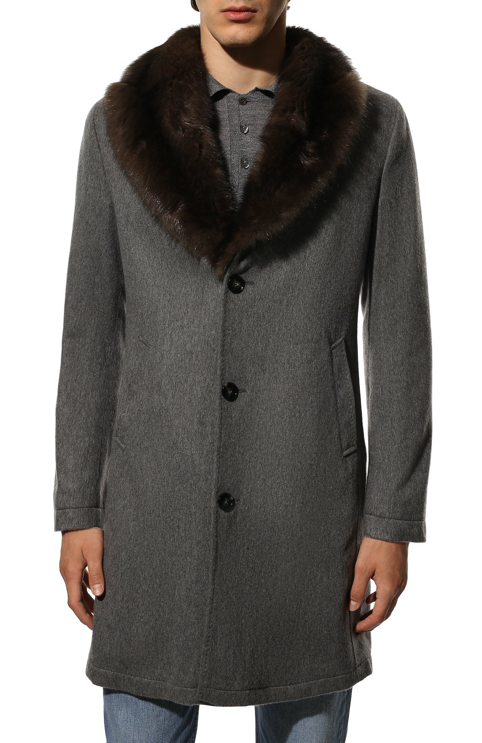 Кашемировое пальто с подкладкой из кролика и соболя KITON, арт. UW0618MV03S28, фото 3