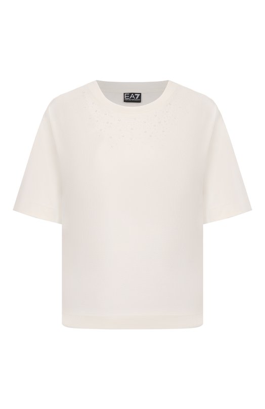 Футболка из вискозы EA7 7W001015/AF13919 Кремовый 7W001015/AF13919